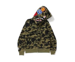 Bape Ins Camouflage Shark Jacket Trendy Brand Loose Embroidered Zipper Hooded Sweatshirt Luminous Joint Male and Female Couple Student